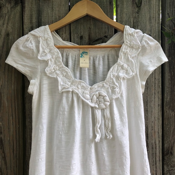 Anthropologie white short sleeve swing tee - Picture 3 of 9
